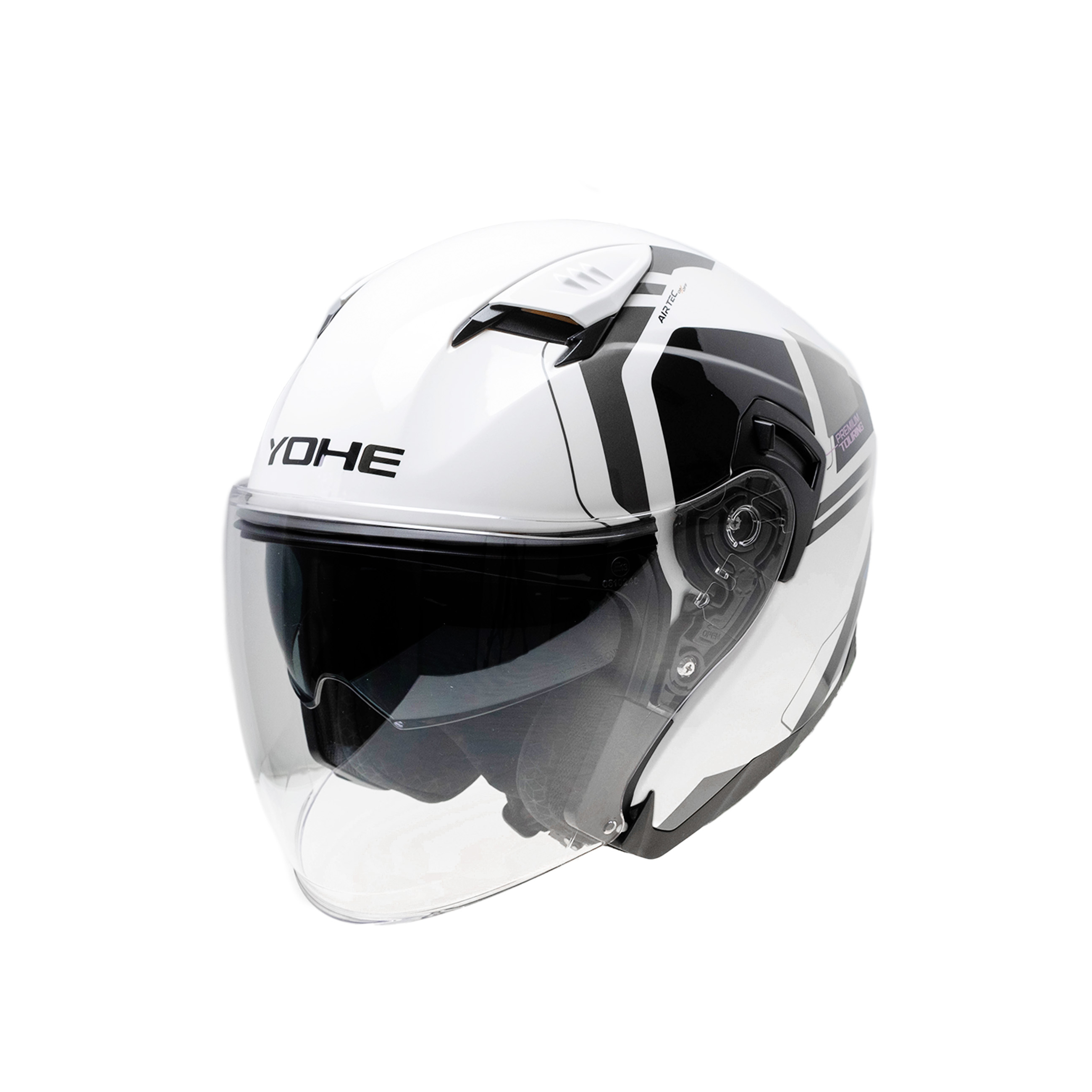 Moto helma Yohe 885 bílá/šedá