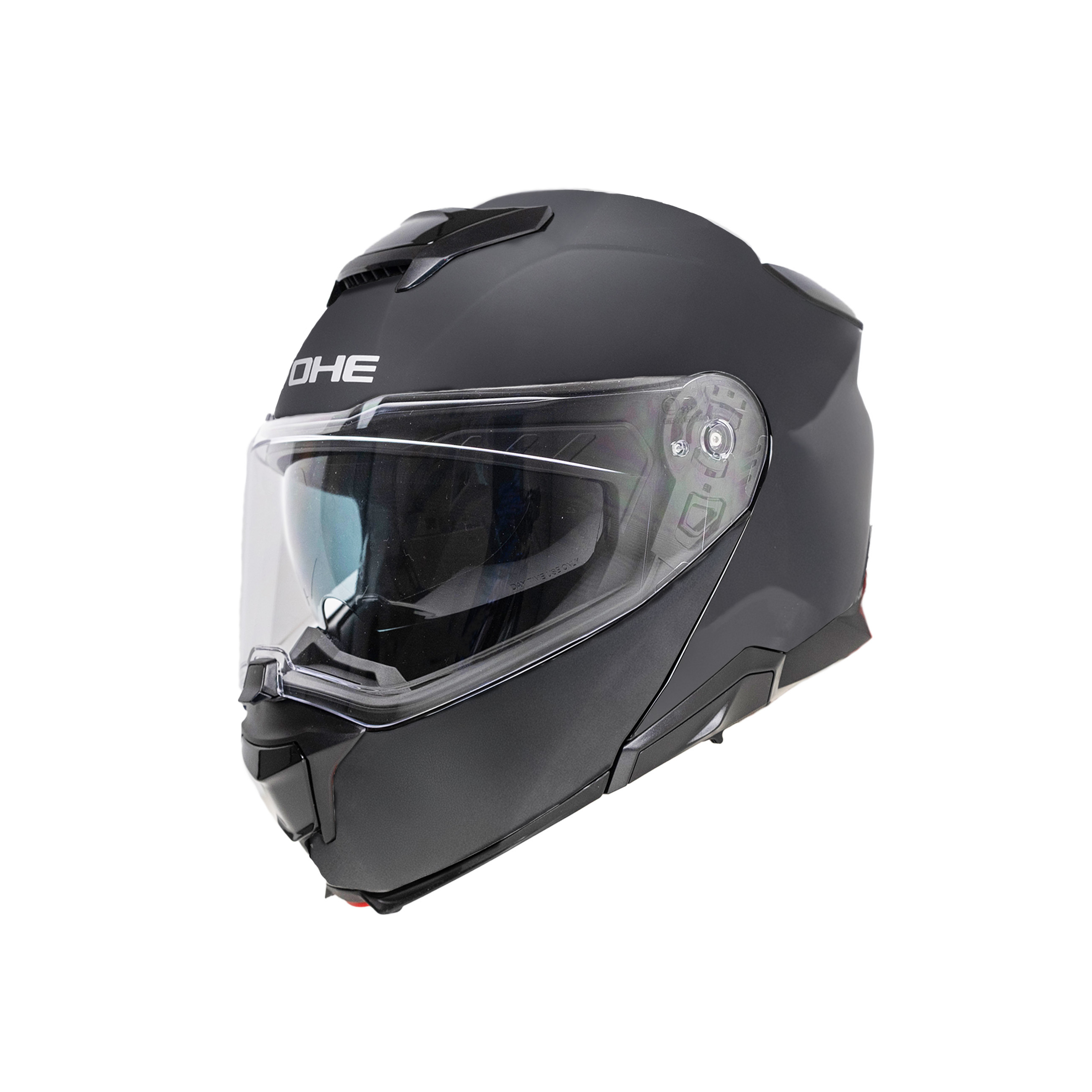 Moto helma výklopná Yohe 937 Double Visor Matná Černá