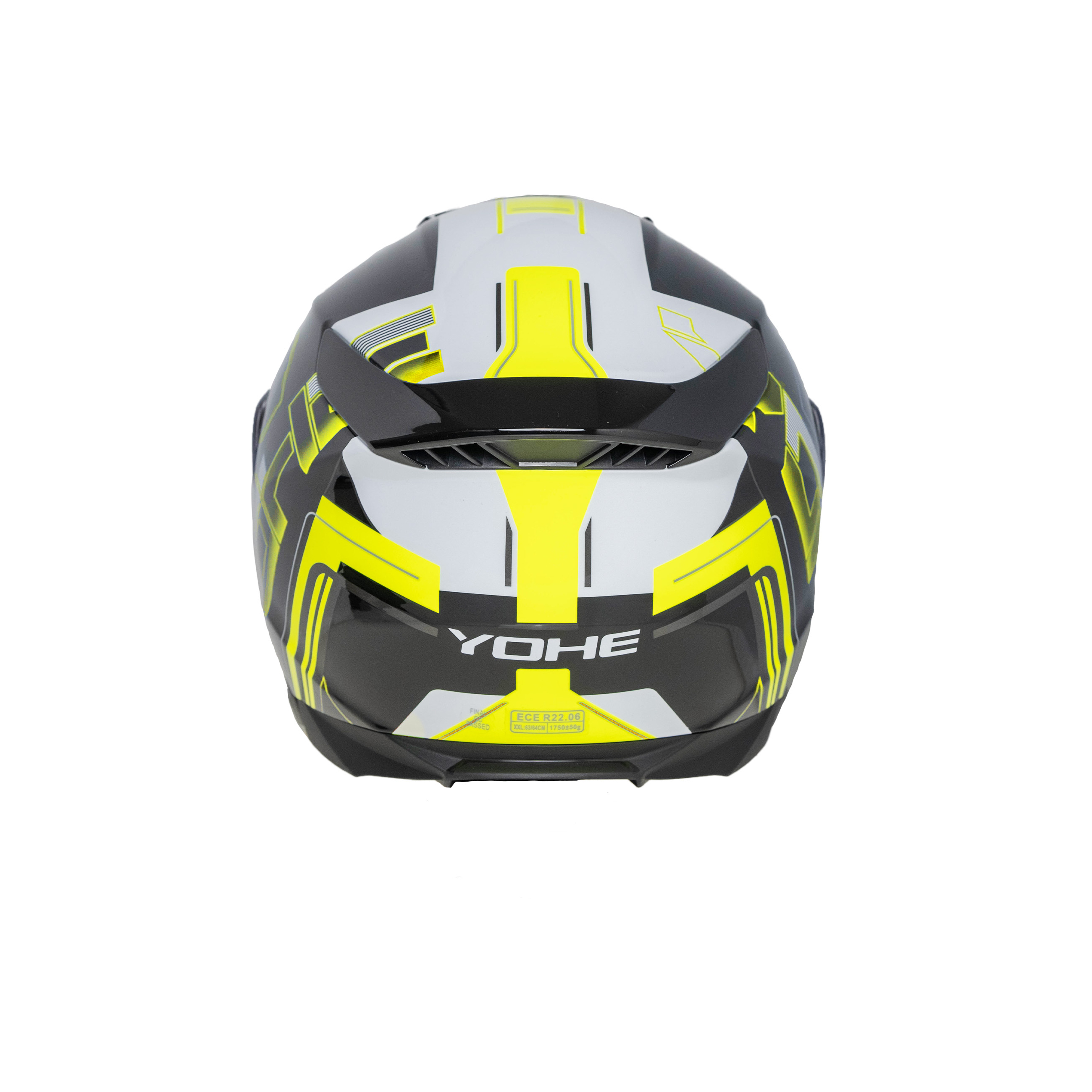 Moto helma výklopná Yohe 937 Double Visor Fluo/černá