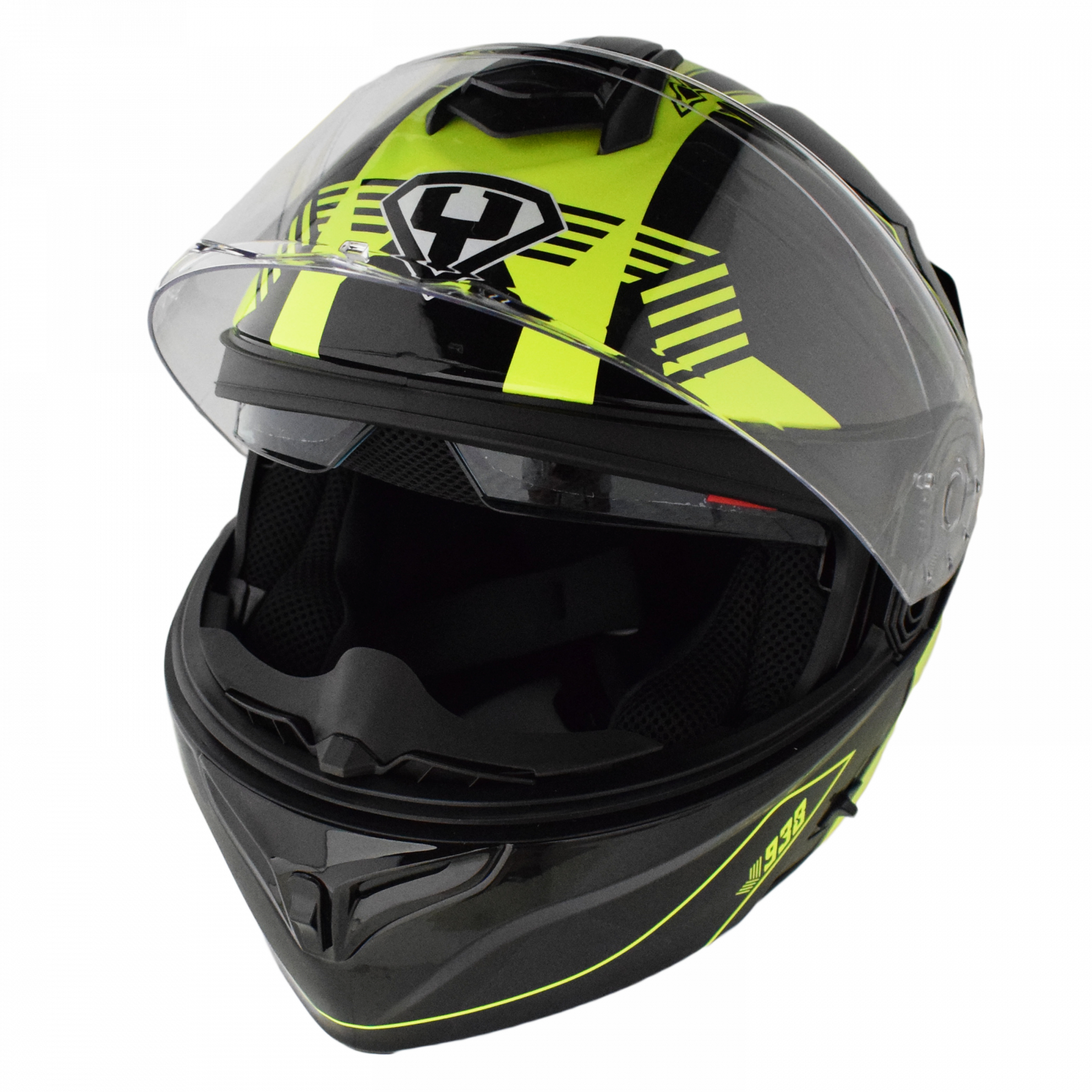 Moto helma Yohe 938 Double Visor Černá/Fluoisor Fluo/černá