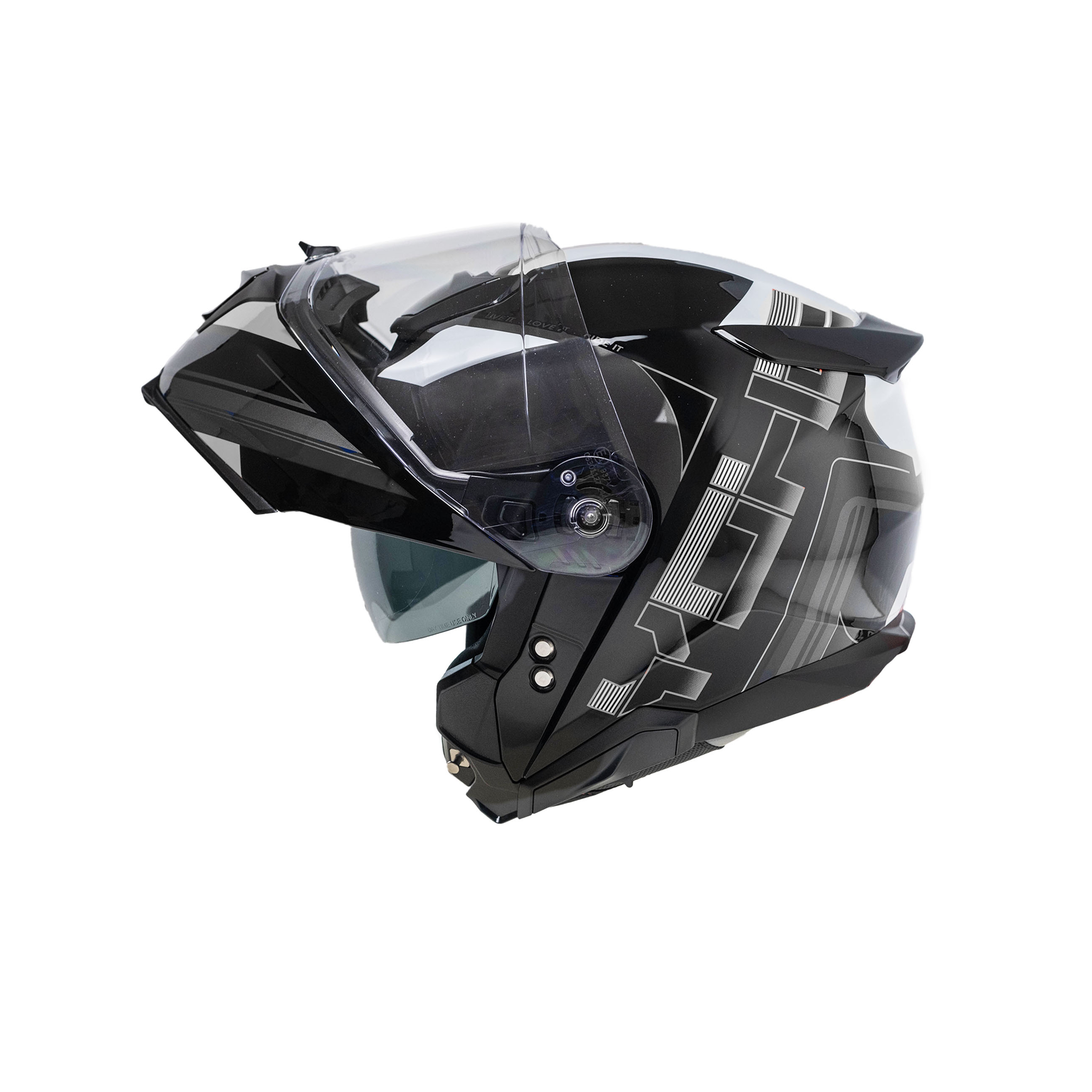 Moto helma výklopná Yohe 937 Double Visor Černá/Šedá