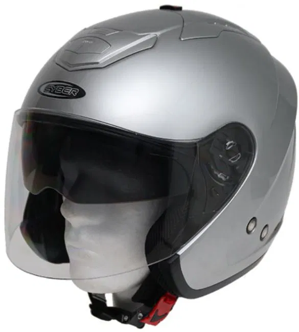 Moto helma Cyber U-386, stříbrná