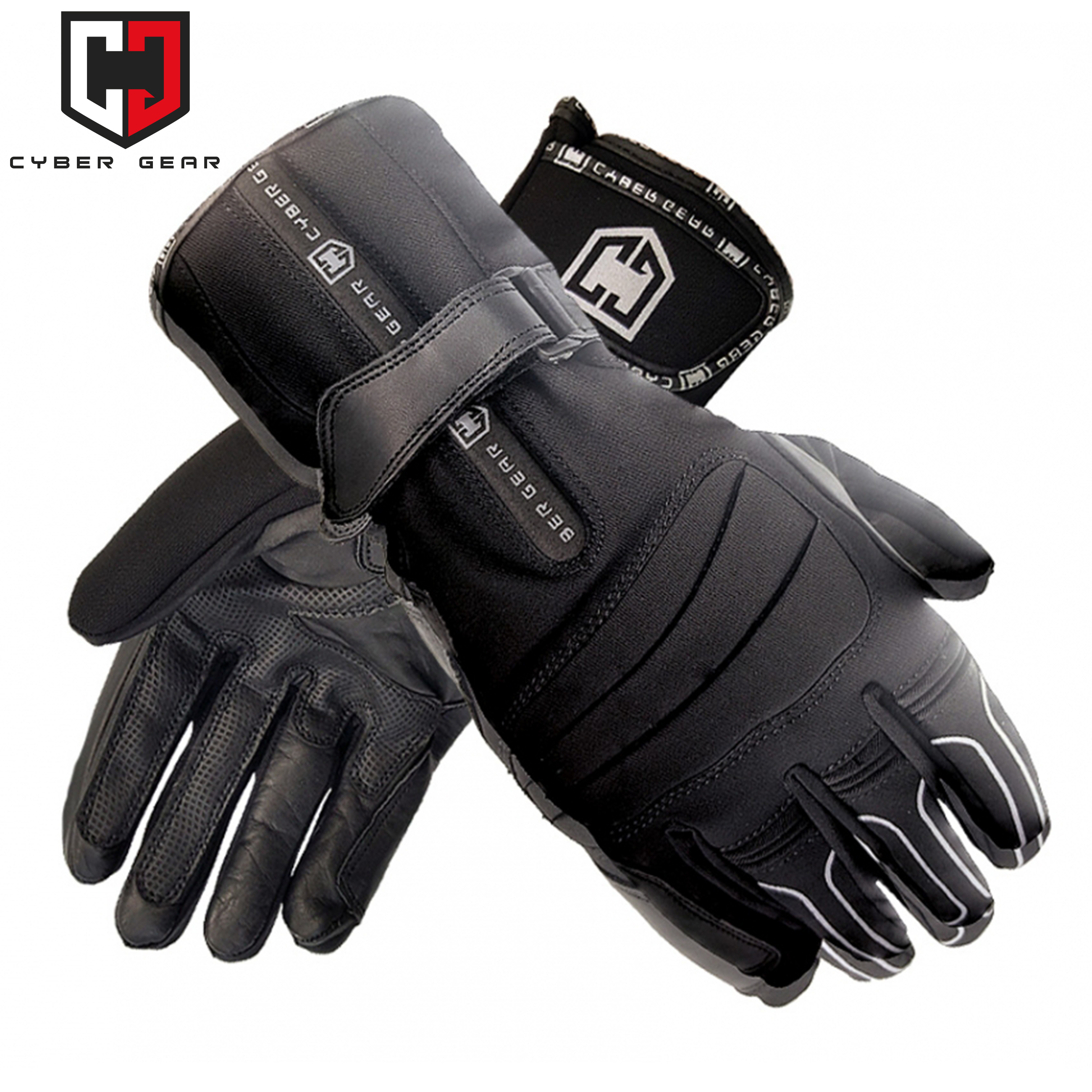 Pánské moto rukavice CYBER GEAR TEXA UNI, černo-stříbrné